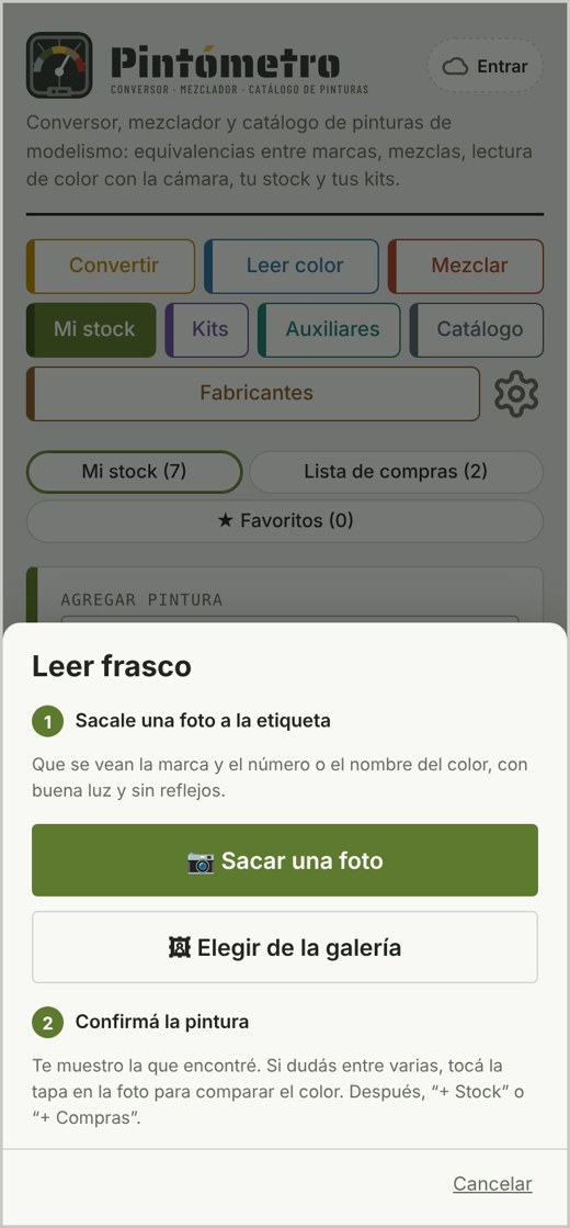 La ventana de Leer frasco, con sus dos pasos
